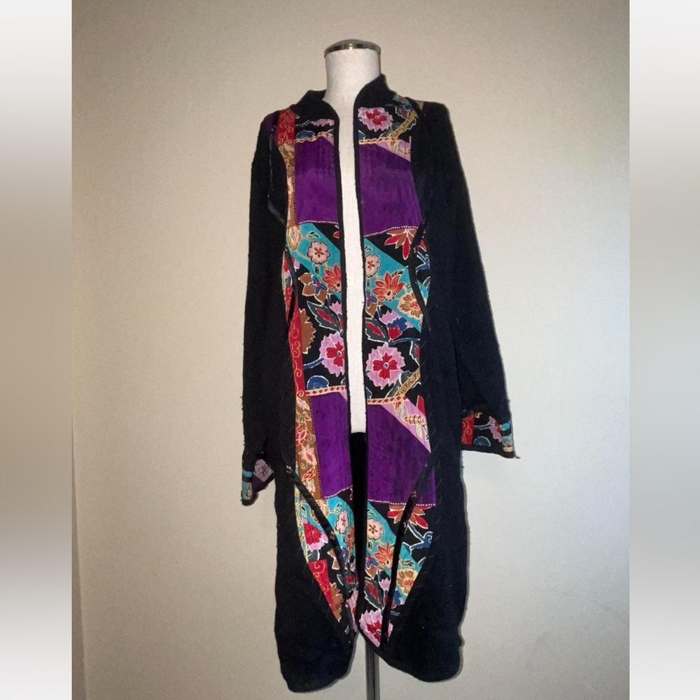 Vintage 90’s Colorful Patchwork Cardigan Sweater